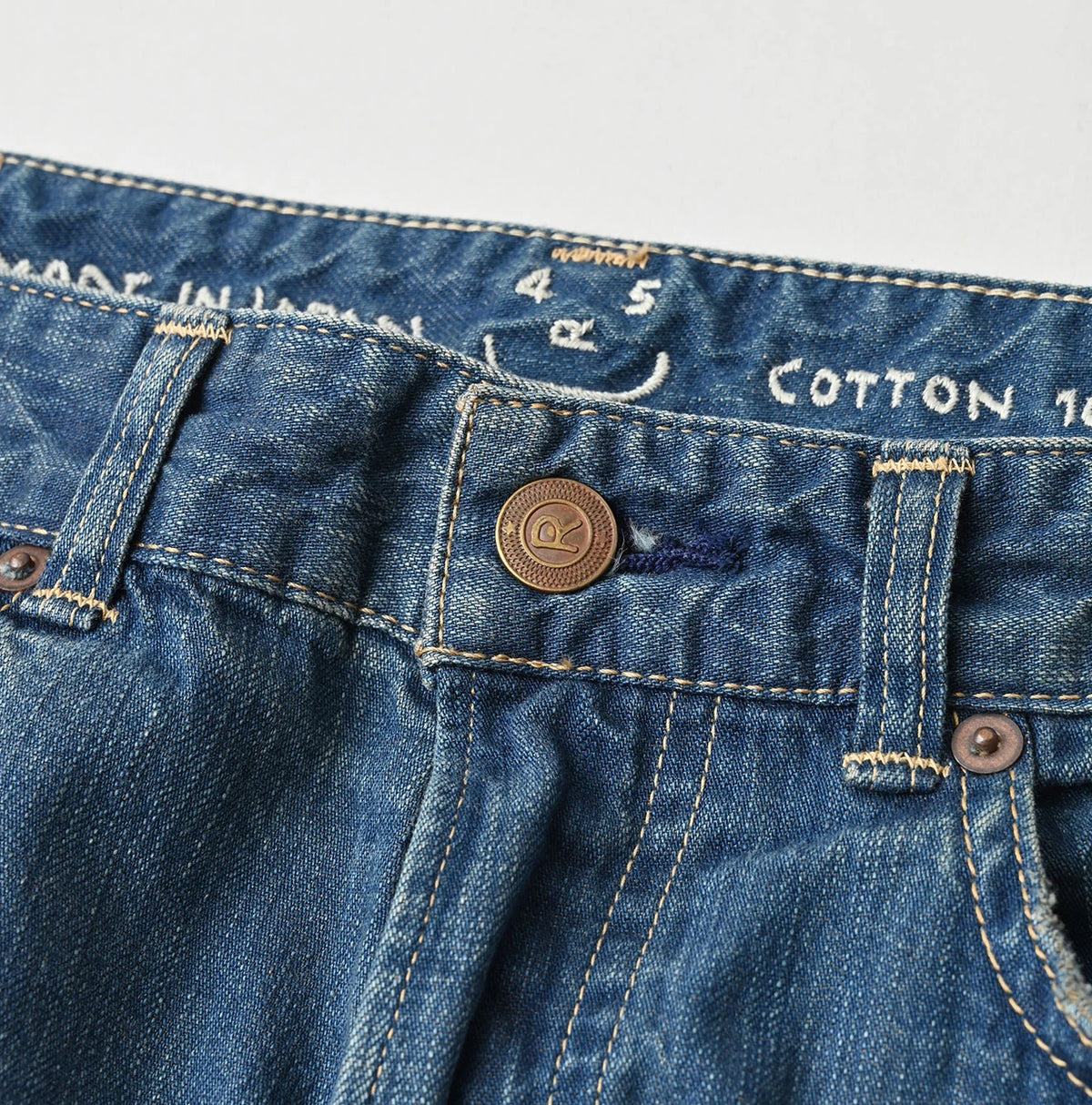 45R Light Mont Brown Denim Bachihime Distressed