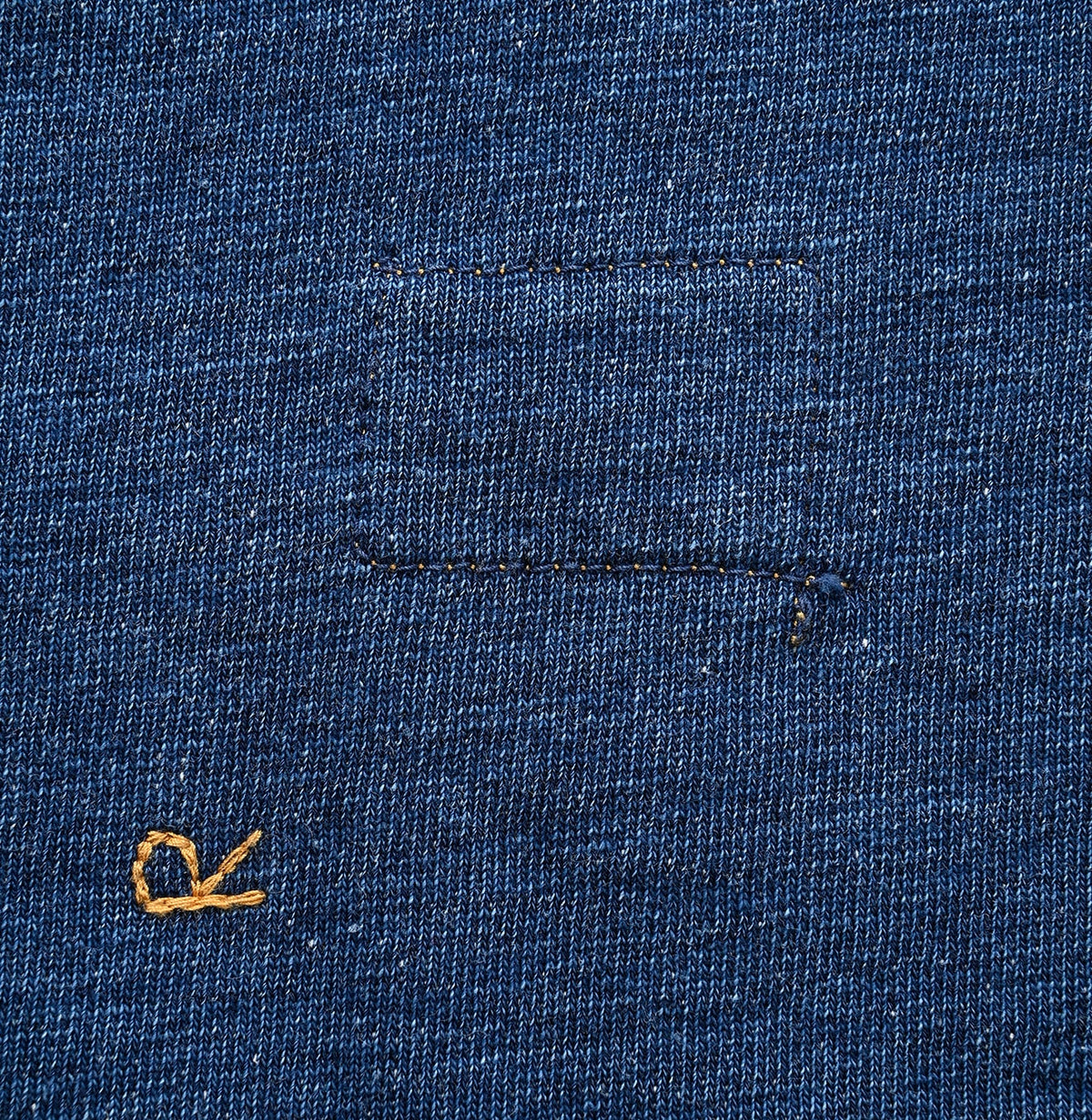 45R Indigo Cotton Fleece Square Top