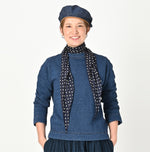 45R Indigo Cotton Fleece Square Top