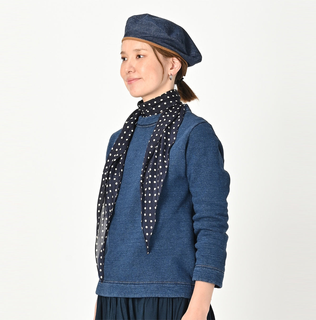 45R Indigo Cotton Fleece Square Top