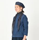 45R Indigo Cotton Fleece Square Top