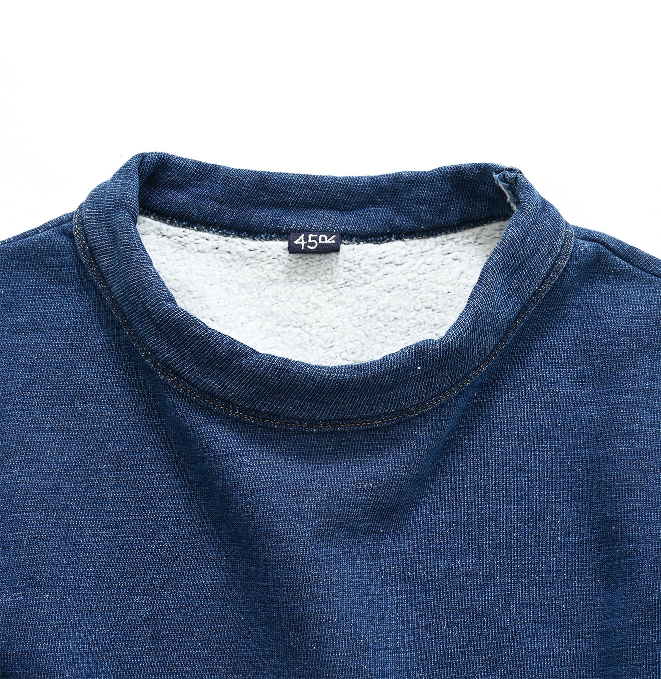 45R Indigo Cotton Fleece Square Top - Image 7