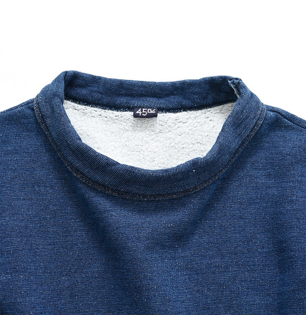 45R Indigo Cotton Fleece Square Top