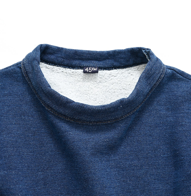 45R Indigo Cotton Fleece Square Top - Image 7