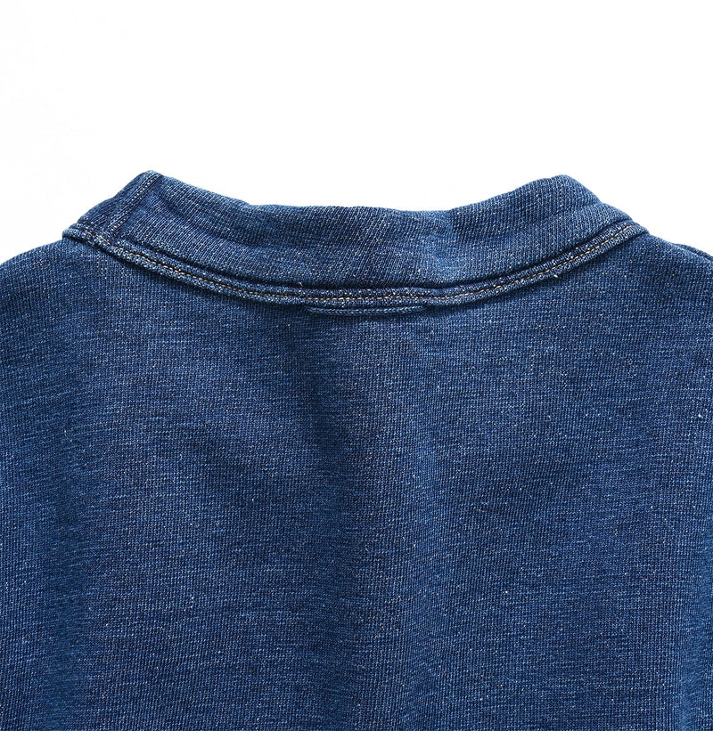 45R Indigo Cotton Fleece Square Top - Image 9