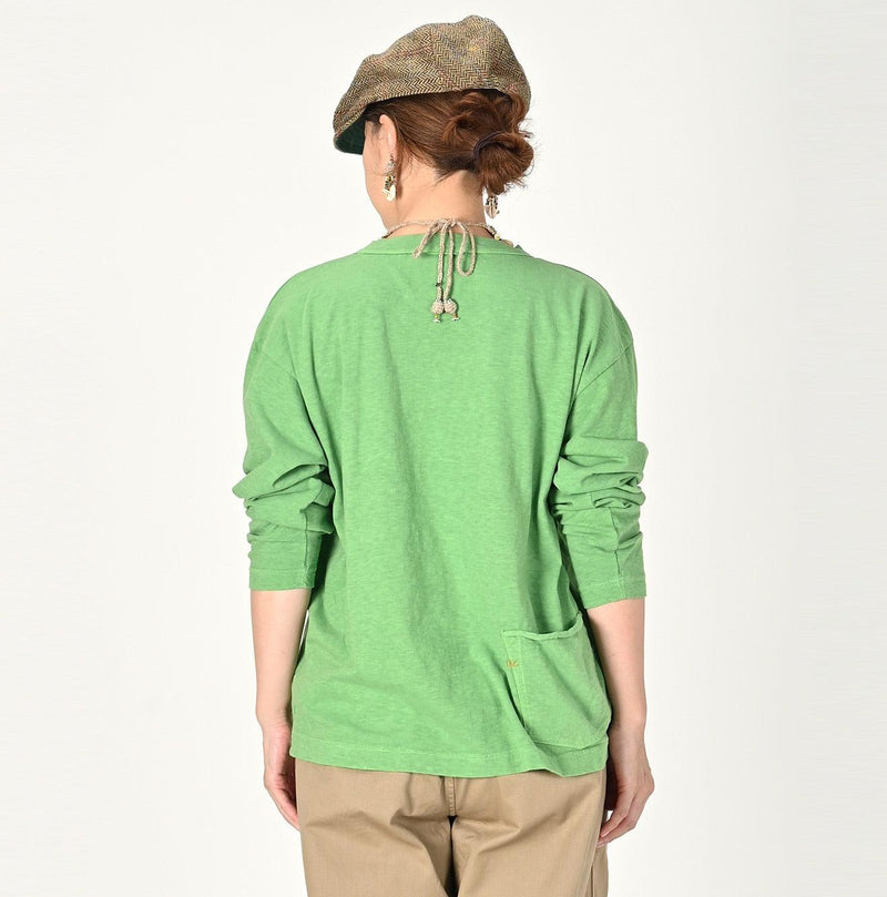 Botanical Dyed Ocean 908 Long Sleeve T-shirt (Size 2) - 45R by 45rpm studio - Image 7