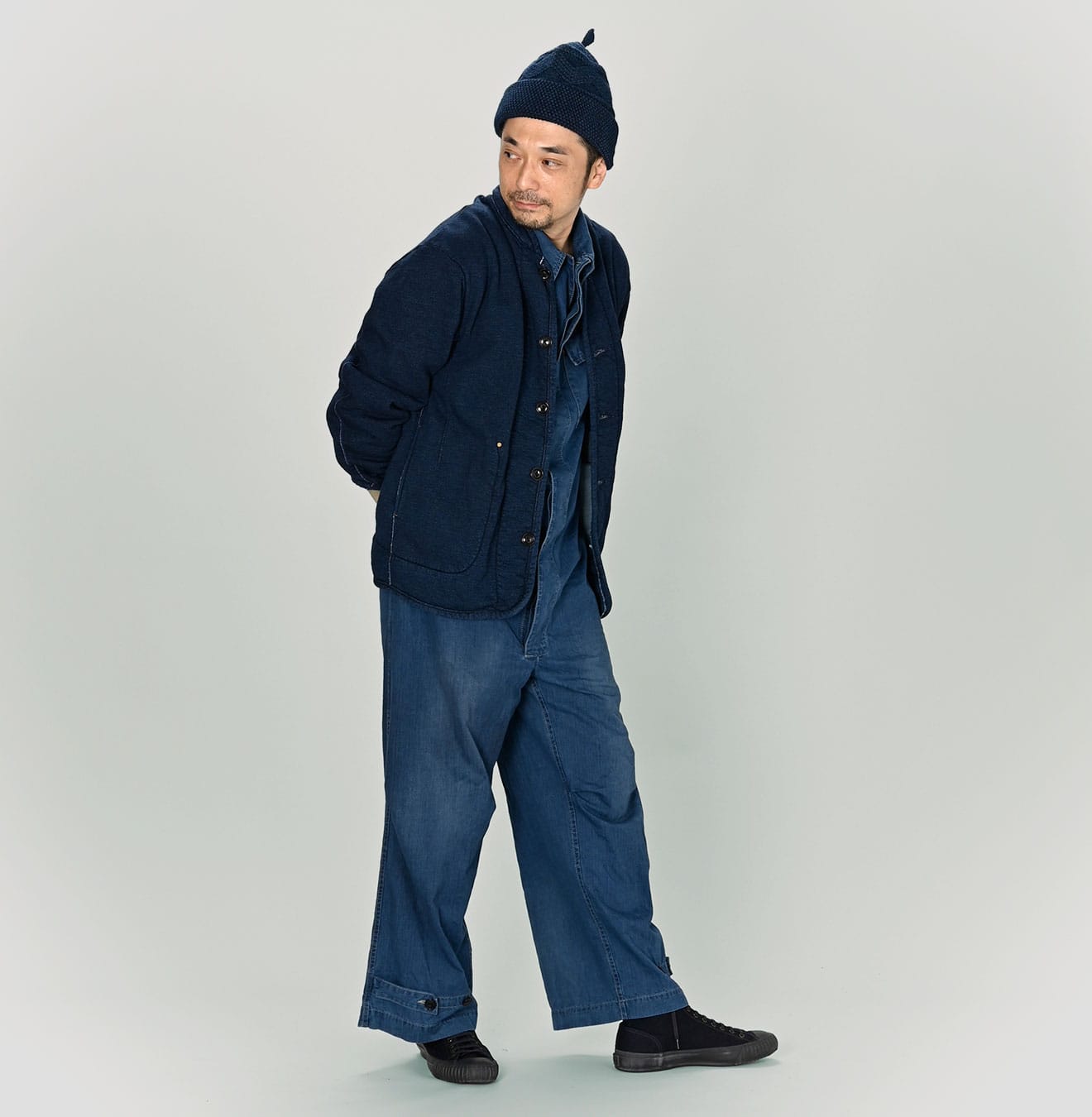 Indigo Cotton Fleece 908 Tyrolean Jacket - 45R by 45rpm studio