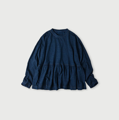 45R Indigo Tenjiku Frilled T-shirt