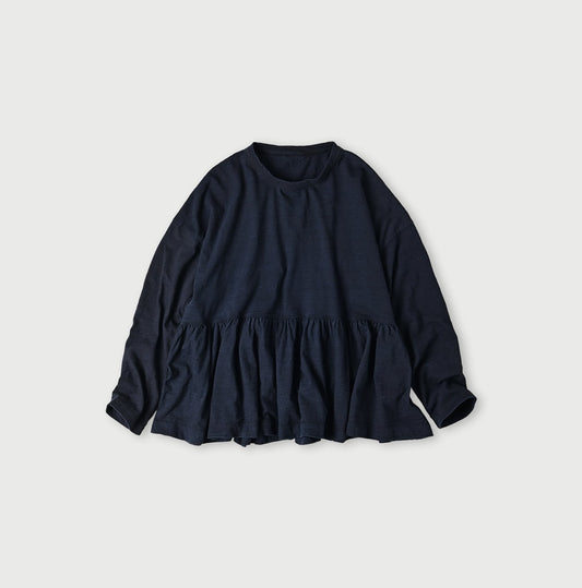 45R Indigo Tenjiku Frilled T-shirt