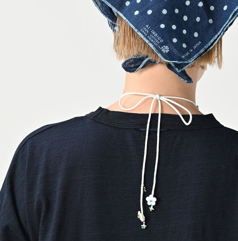 45R Indigo Tenjiku Frilled T-shirt