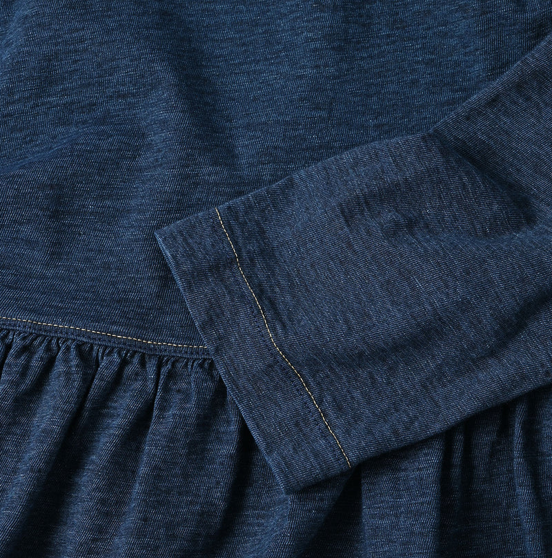 45R Indigo Tenjiku Frilled T-shirt