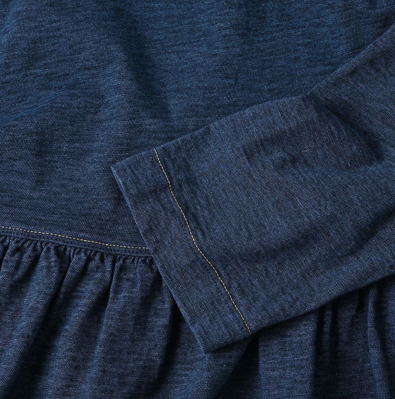 45R Indigo Tenjiku Frilled T-shirt