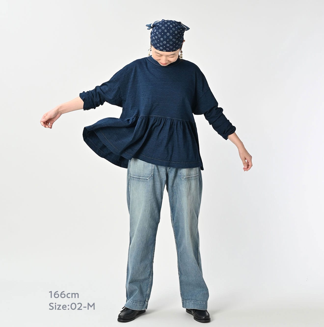 45R Indigo Tenjiku Frilled T-shirt