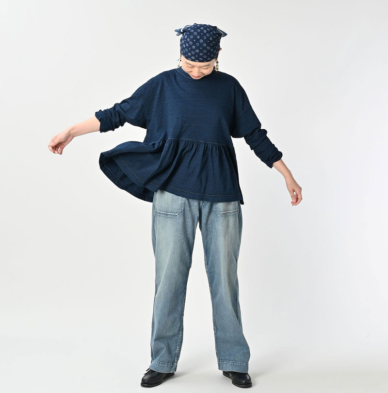 Indigo Tenjiku Frilled T-shirt (Size 3)