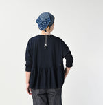 45R Indigo Tenjiku Frilled T-shirt