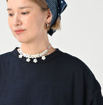 45R Indigo Tenjiku Frilled T-shirt