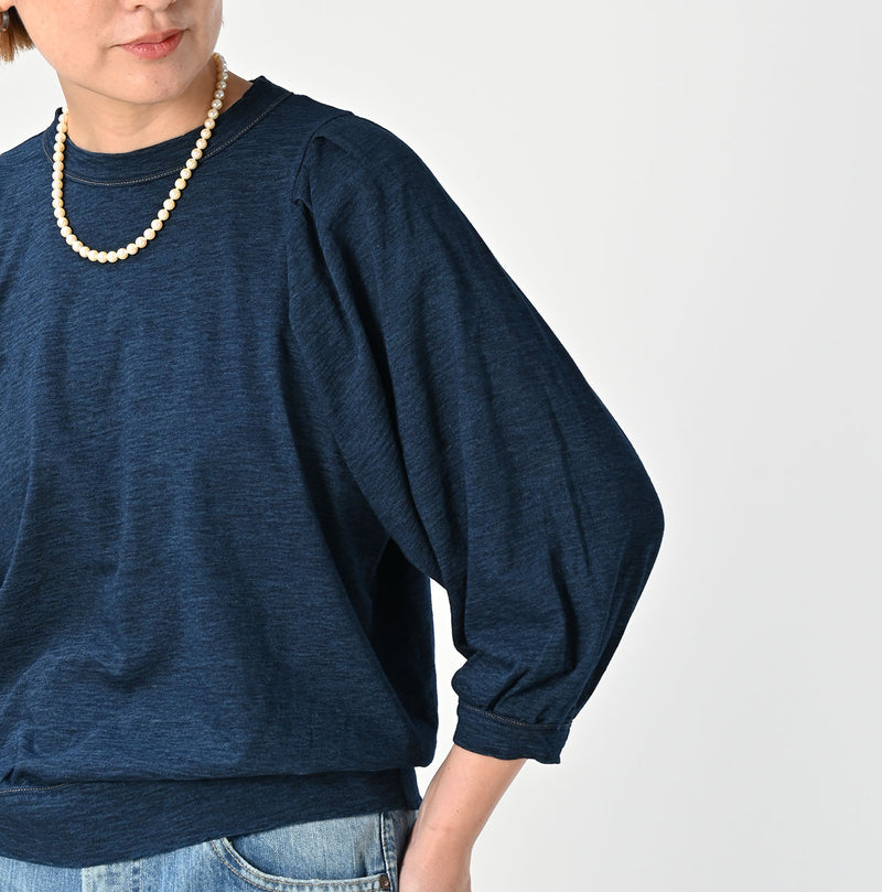 45R Indigo Tenjiku Puff Sleeve T-shirt