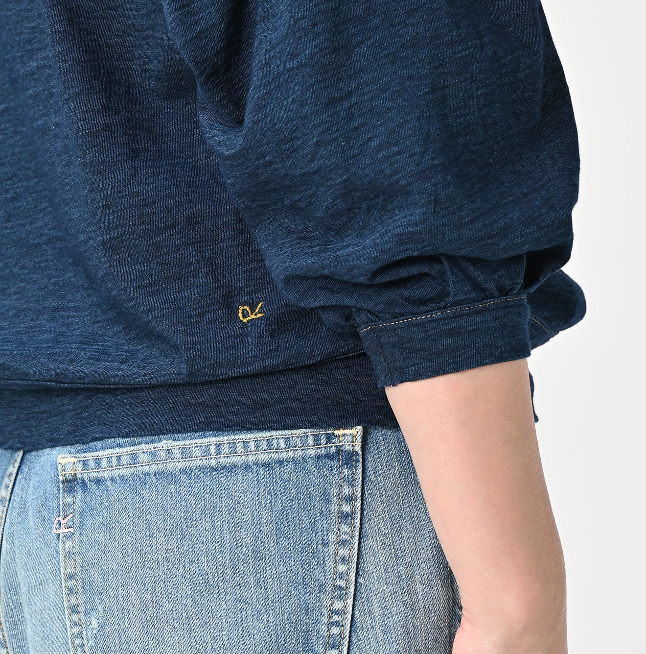 45R Indigo Tenjiku Puff Sleeve T-shirt - Image 11