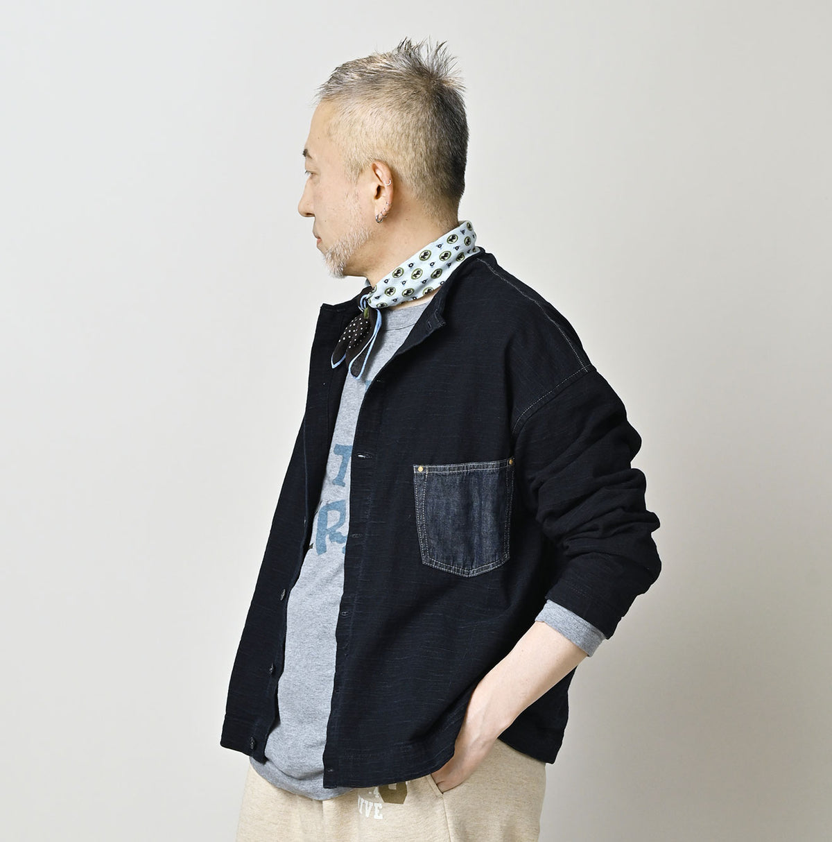 45R Indigo Dekoboko Tenjiku 908 Cardigan