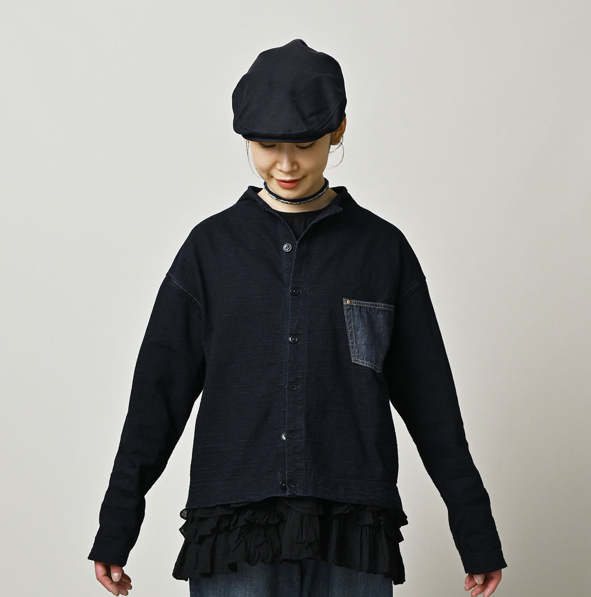45R Indigo Dekoboko Tenjiku 908 Cardigan
