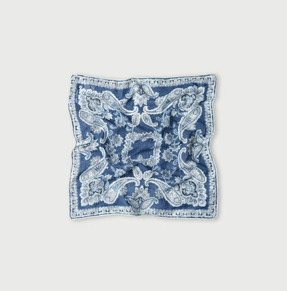 45R Indigo Gauze Paisley Sarasa Bandana