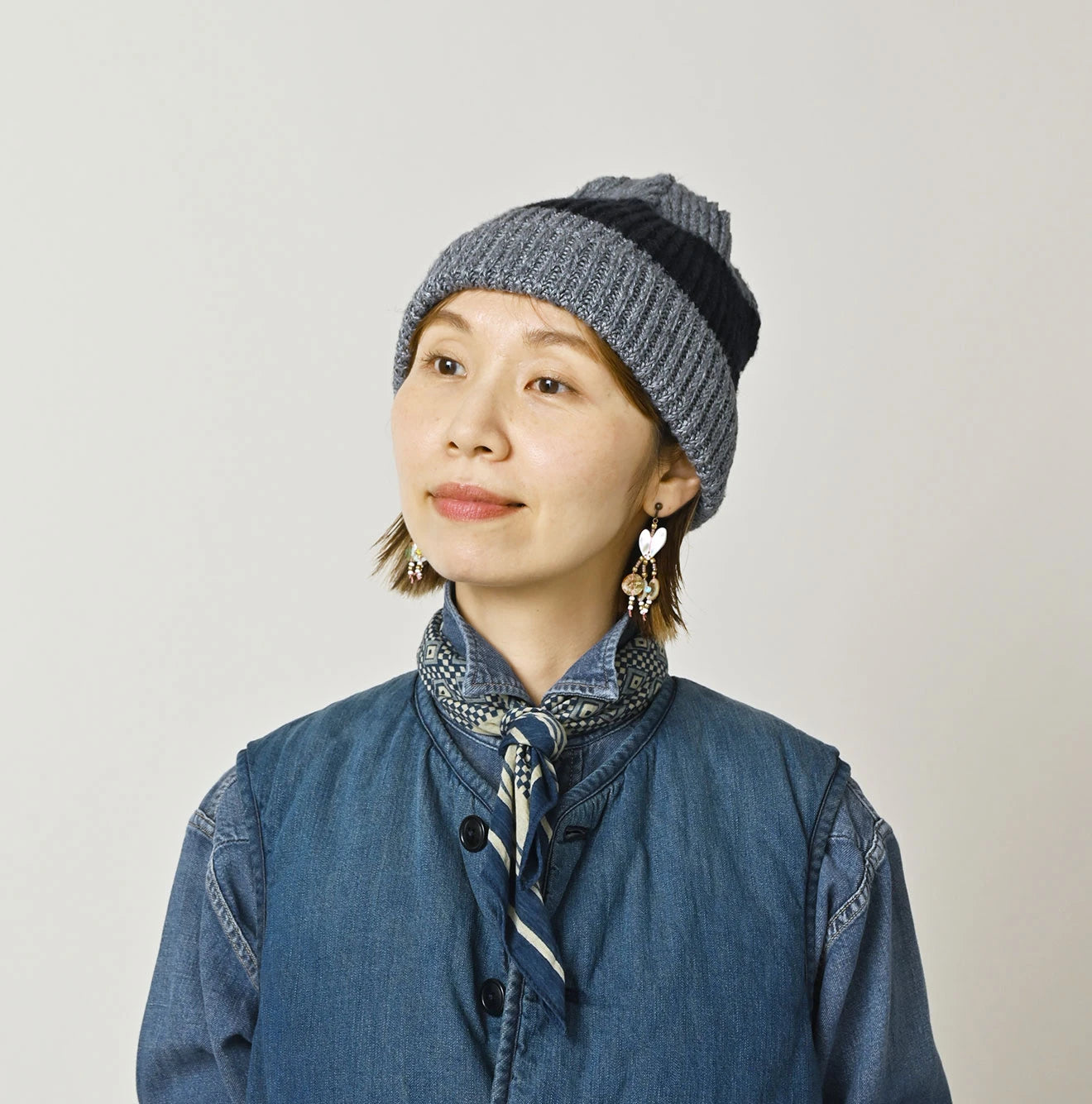 45R Indigo Tenjiku Ishidatami Bandana - Image 7