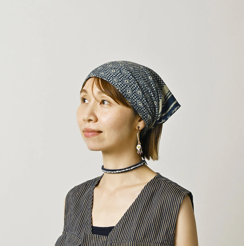 45R Indigo Tenjiku Ishidatami Bandana - Image 8