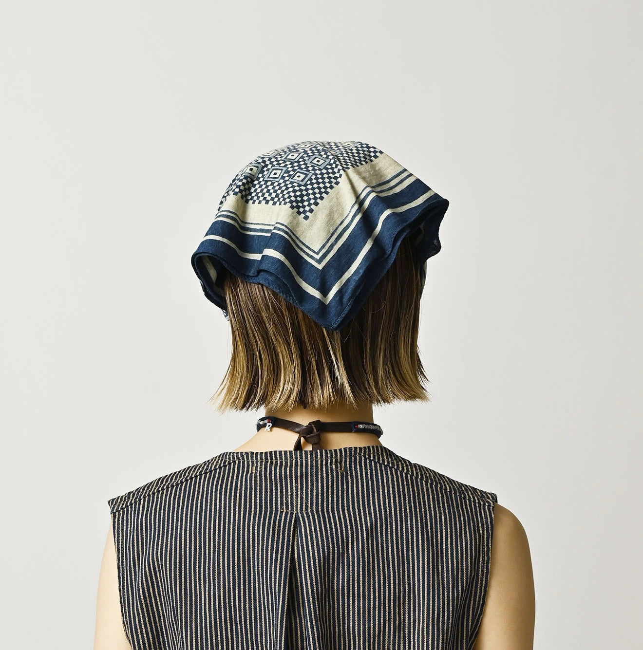 45R Indigo Tenjiku Ishidatami Bandana