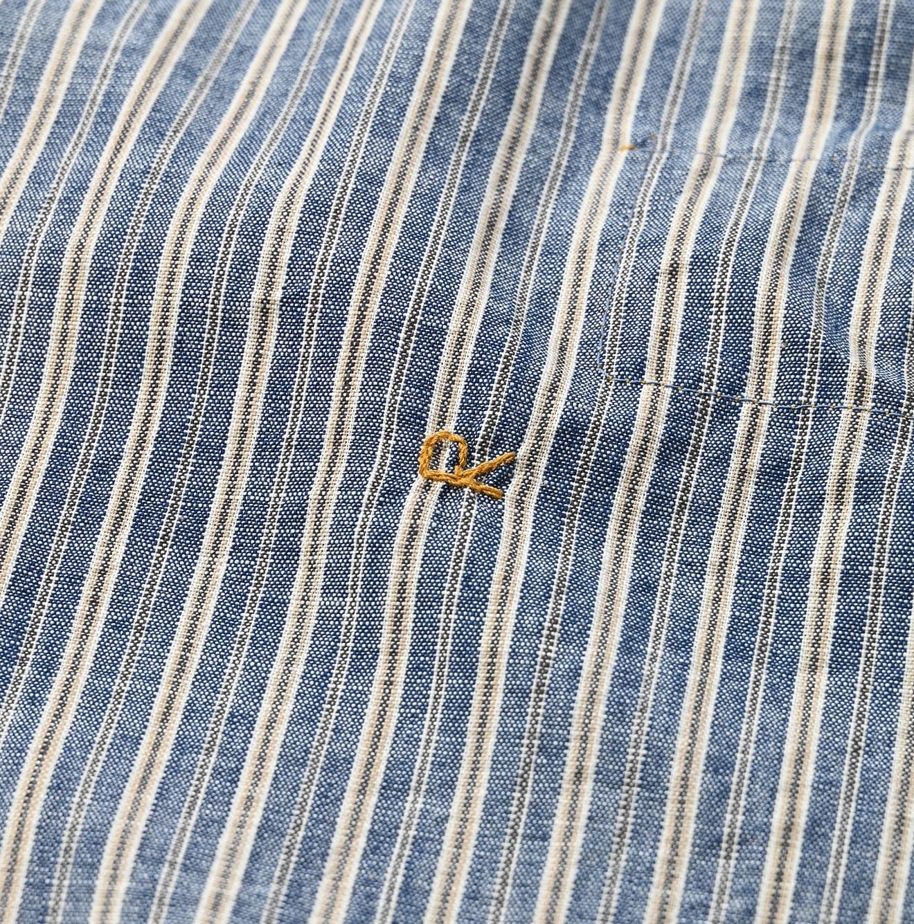 Dungaree 908 Stripe Grandpa Pullover Shirt - 45R by 45rpm studio