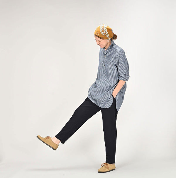 Dungaree 908 Stripe Grandpa Pullover Shirt - 45R by 45rpm studio