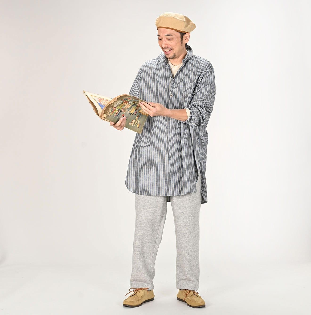 Dungaree 908 Stripe Grandpa Pullover Shirt - 45R by 45rpm studio - Image 5