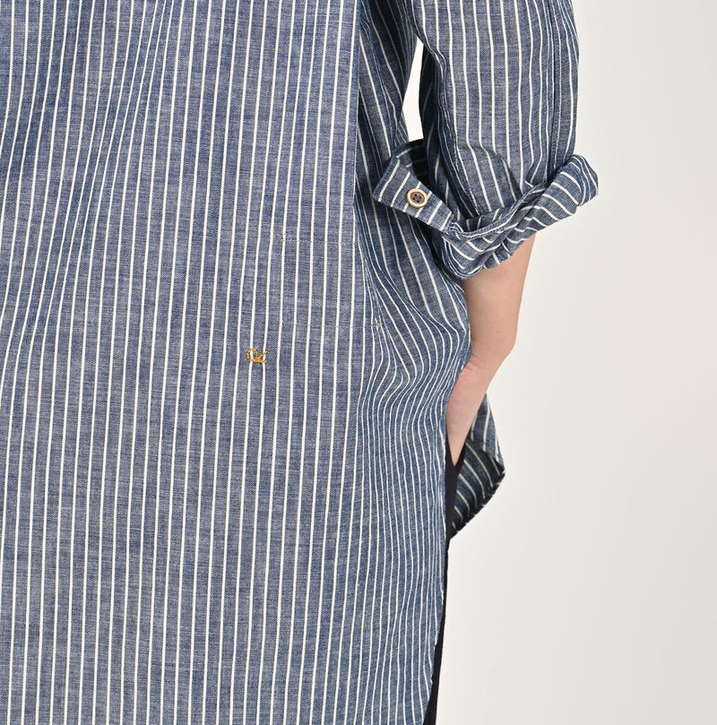 Dungaree 908 Stripe Grandpa Pullover Shirt - 45R by 45rpm studio - Image 9