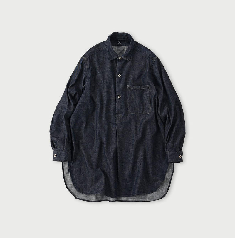 Indigo 45 Petit Denim Grandpa Pullover Shirt (Size 1) - 45R by 45rpm studio - Image 1