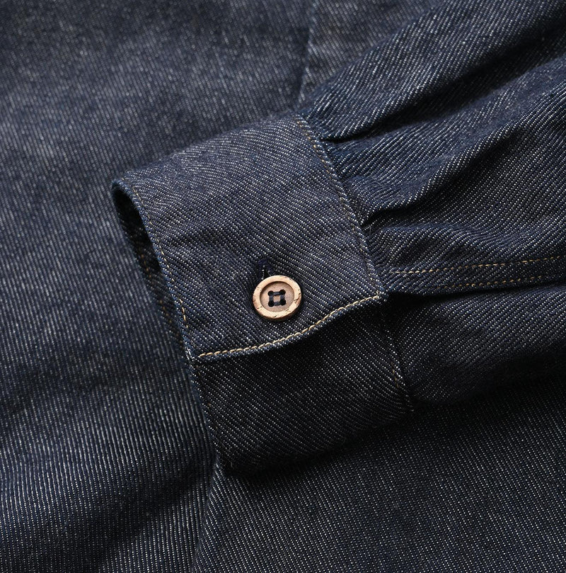 Indigo 45 Petit Denim Grandpa Pullover Shirt (Size 1) - 45R by 45rpm studio