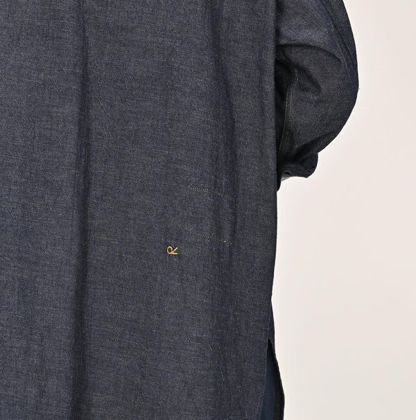 Indigo 45 Petit Denim Grandpa Pullover Shirt (Size 1) - 45R by 45rpm studio