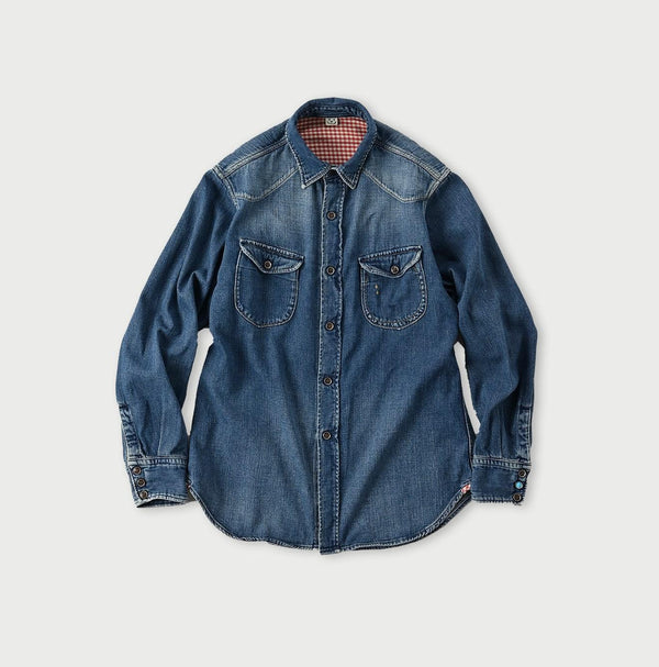 Indigo 45 Petit Denim Eastern Shirt Zyu - 45R by 45rpm studio