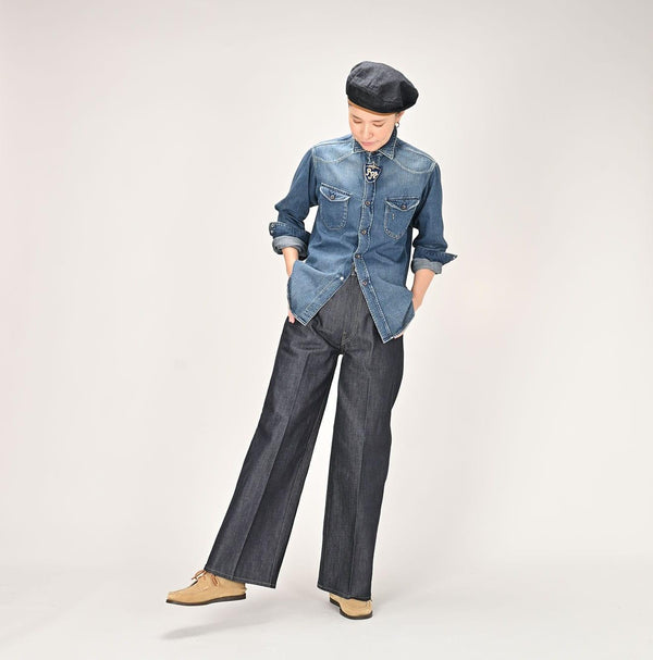Indigo 45 Petit Denim Eastern Shirt Zyu - 45R by 45rpm studio
