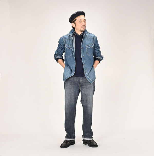 Indigo 45 Petit Denim Eastern Shirt Zyu - 45R by 45rpm studio