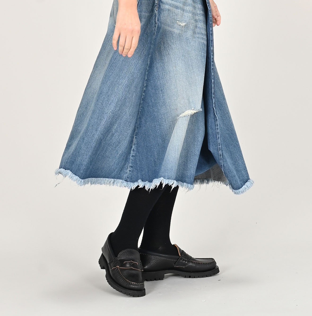 45R Rye Mugi Denim Crossover Skirt Sei