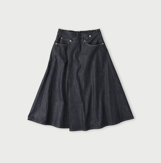 45R Rye Mugi Denim Crossover Skirt Raw