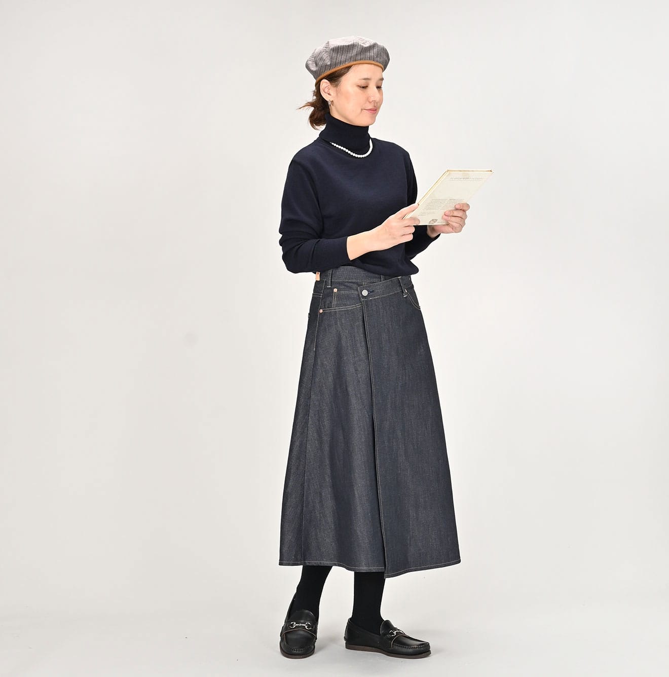 45R Rye Mugi Denim Crossover Skirt Raw