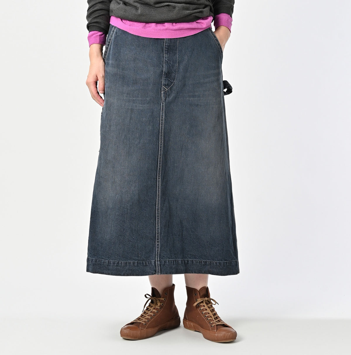 Tweed Denim Painter Skirt Zyu