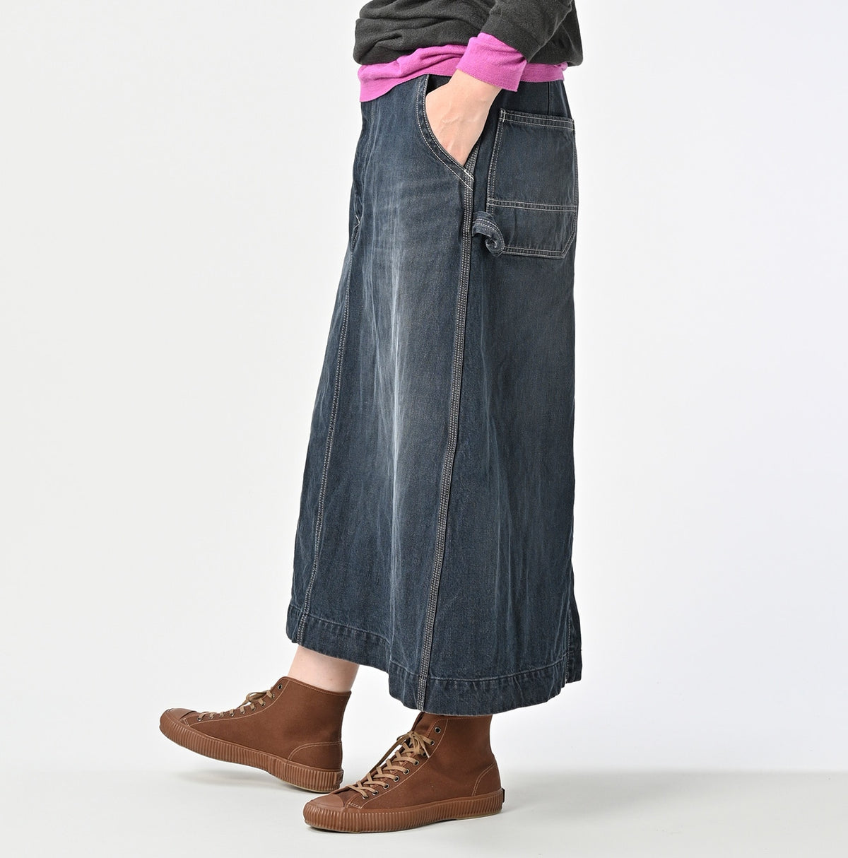 Tweed Denim Painter Skirt Zyu