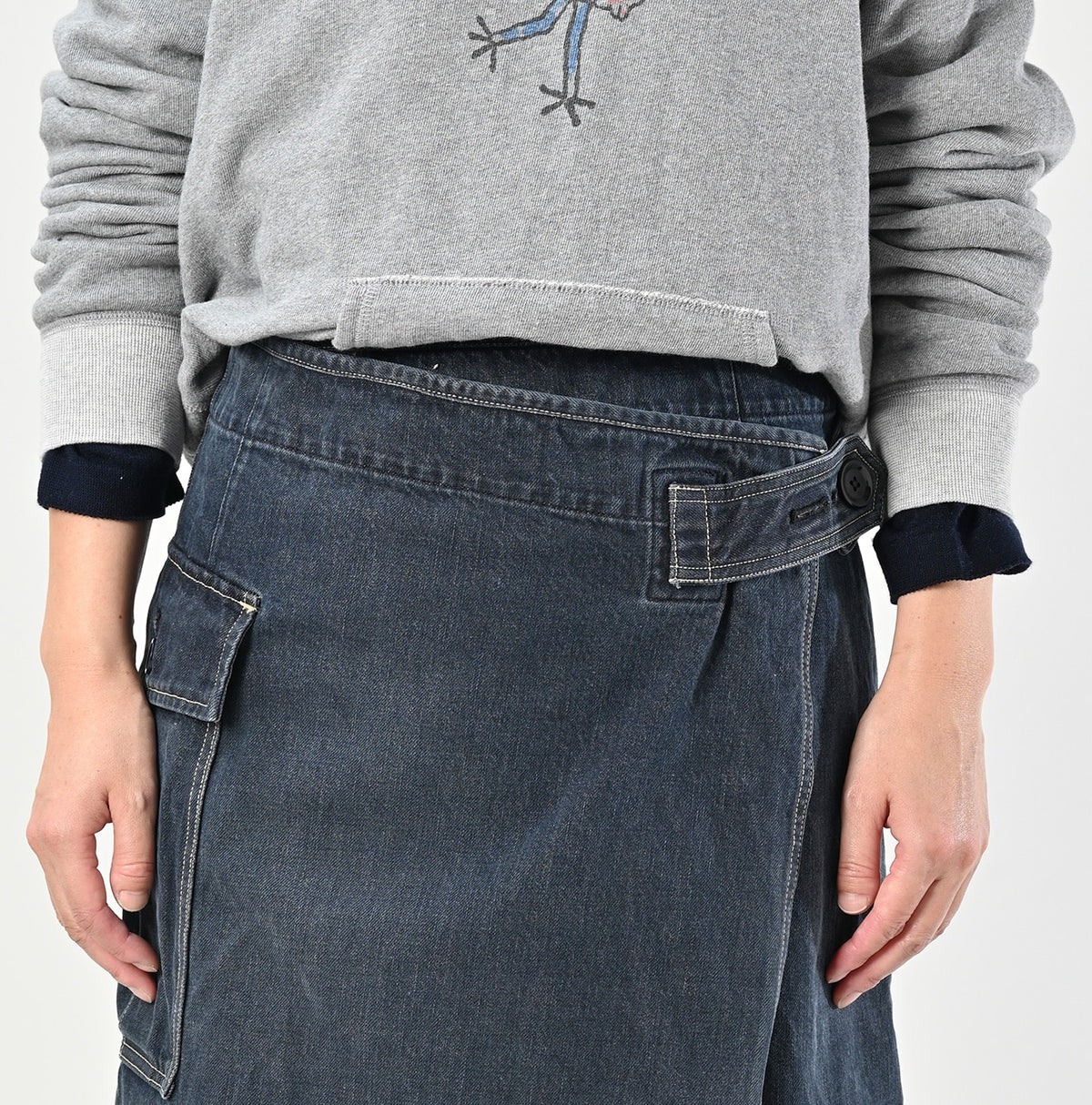 Tweed Denim Mini Tablier Zyu