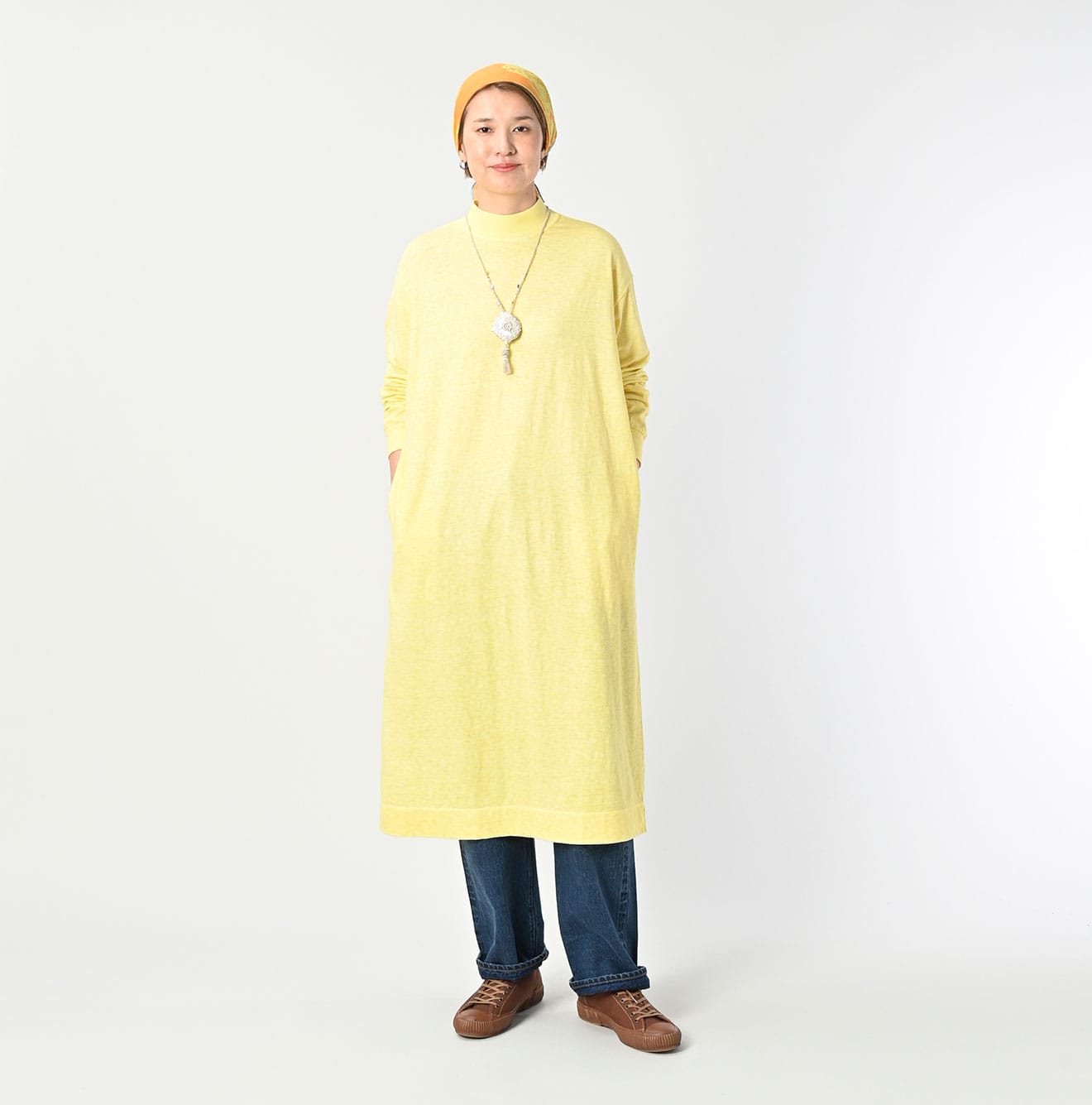 45R Botanical Dyed Yokk Neck 45 Star Dress - Image 5