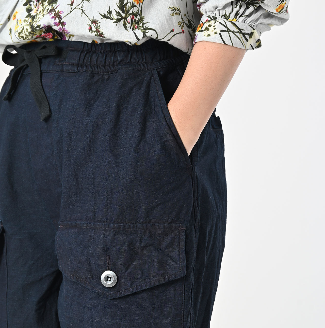 45R Indigo Backsatin 908 Tent Pants