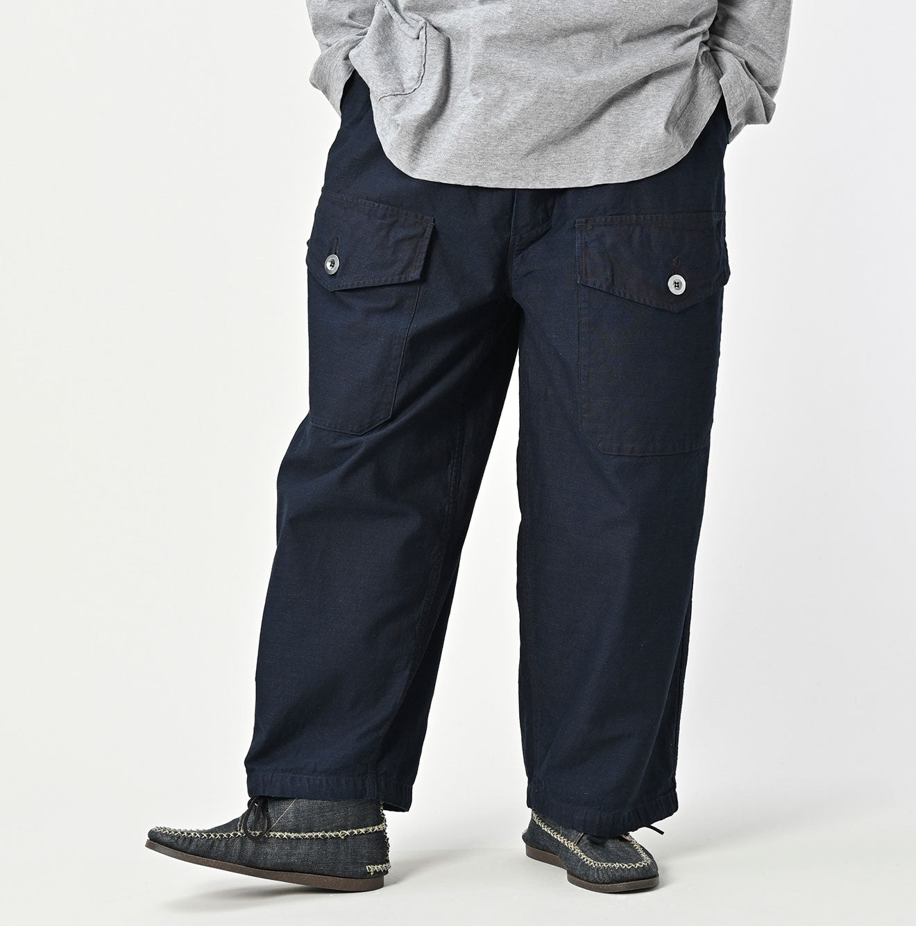 45R Indigo Backsatin 908 Tent Pants