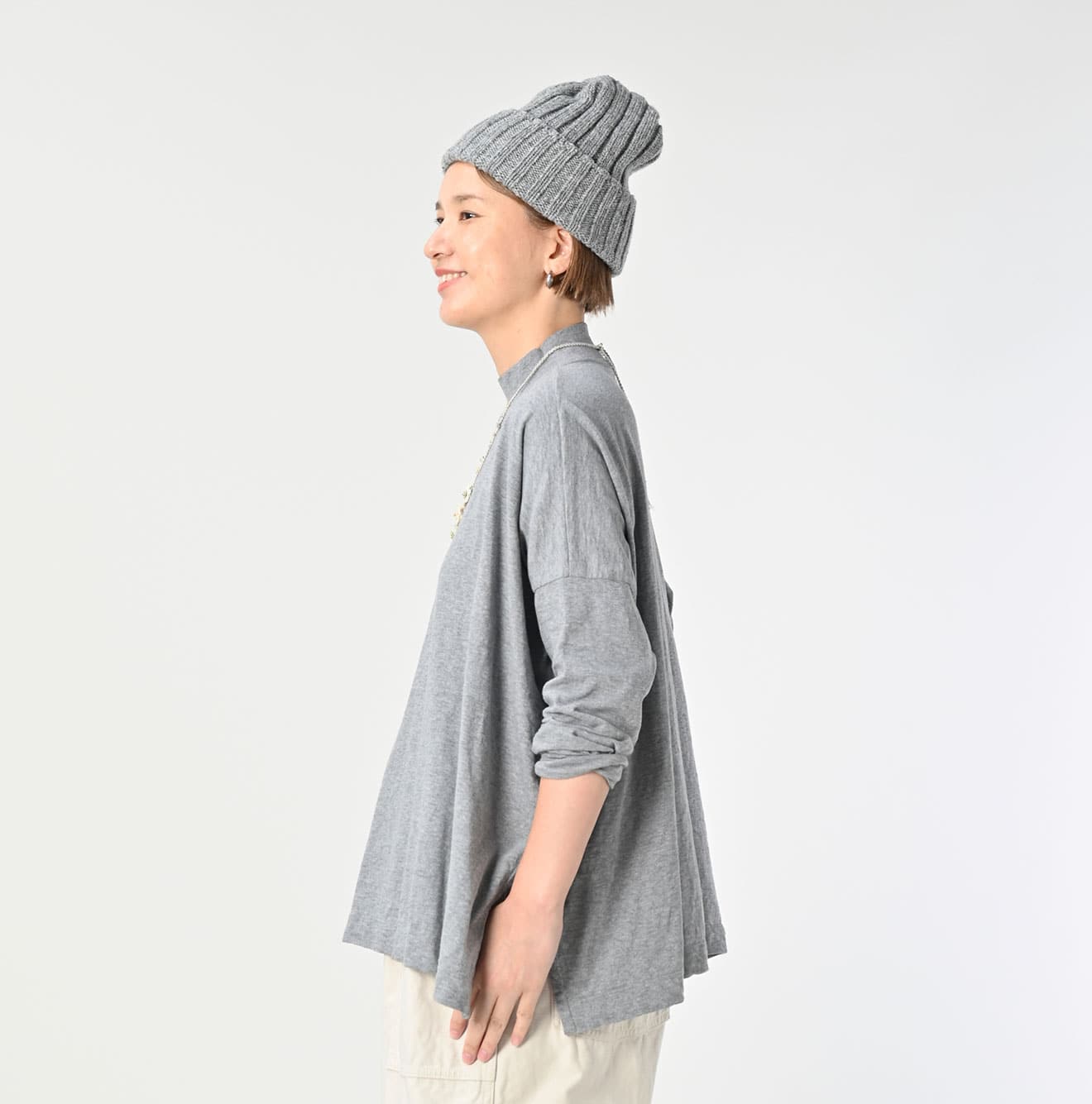 45R Yokk Neck Big Slit T-shirt (Top-dyed)