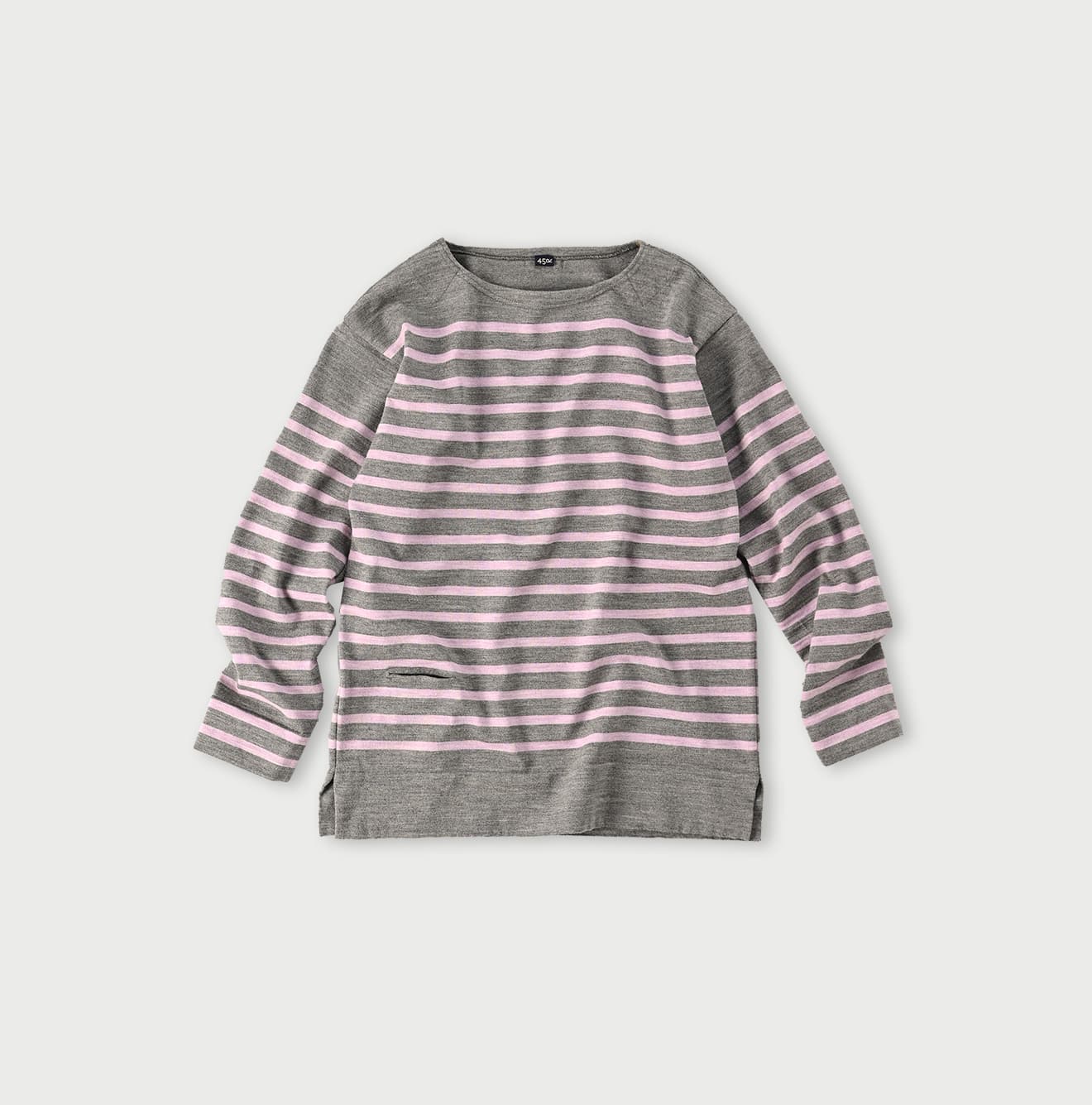 45R U.S. Wool Knit-sewn Basque Stripe T-shirt