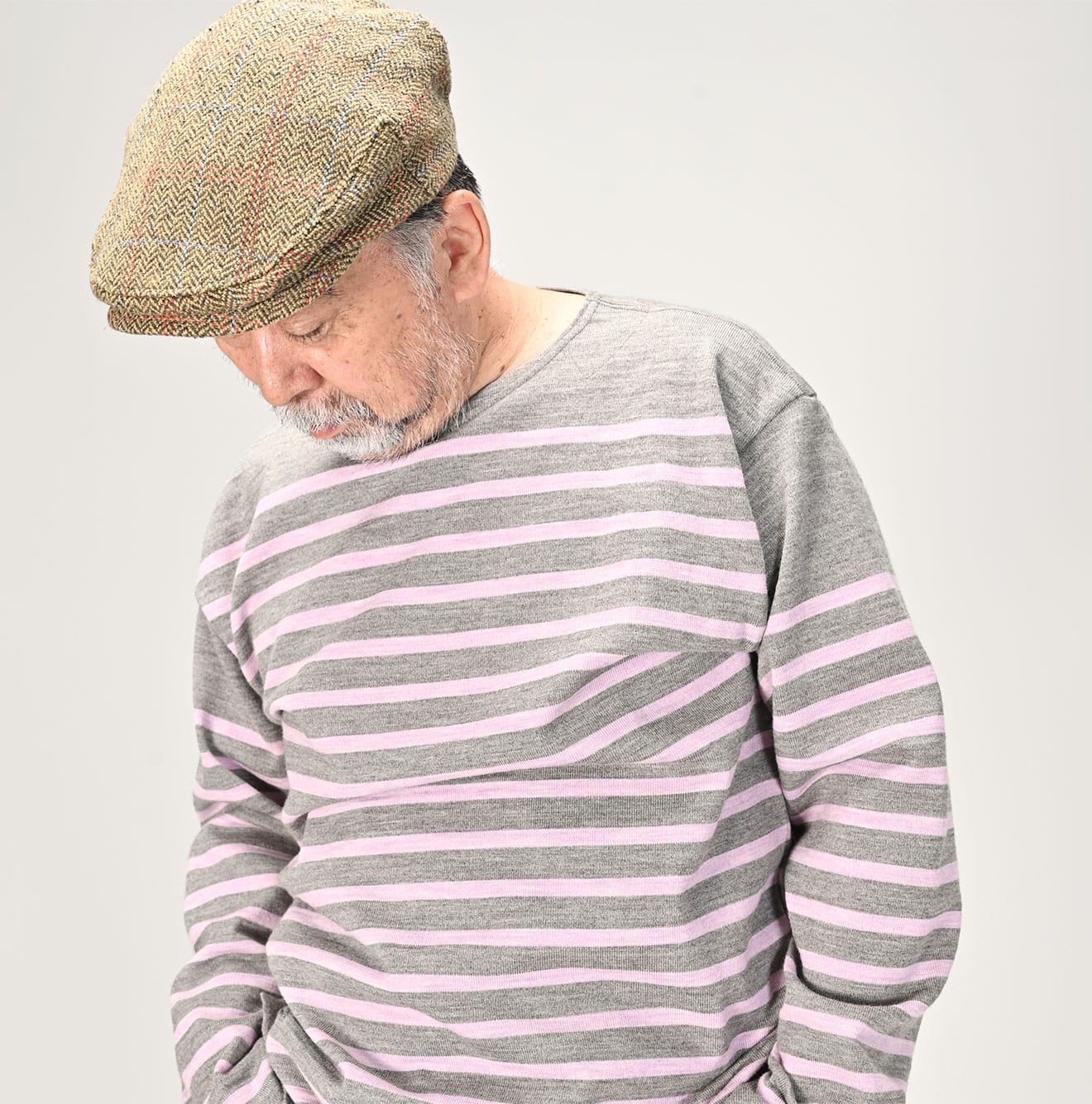 U.S. Wool Knit-sewn Basque Stripe T-shirt - 45R by 45rpm studio